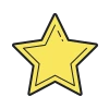 Yellow star with a black outline